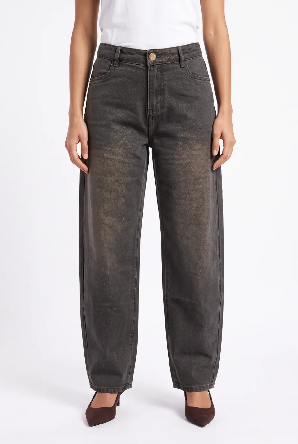 Florez Lennox balloon jeans Brown glam glitter
