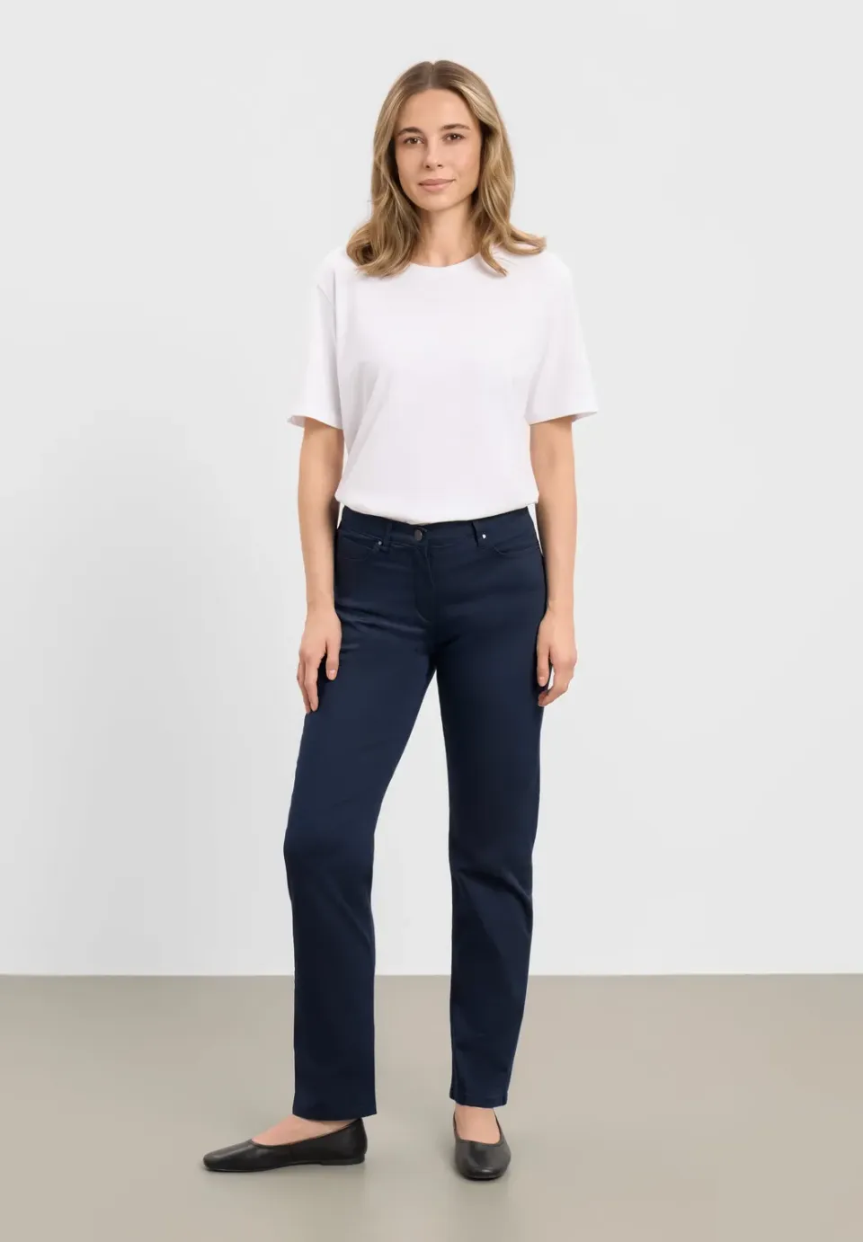 Laurie Charlotte Regular ML broek Navy stretch