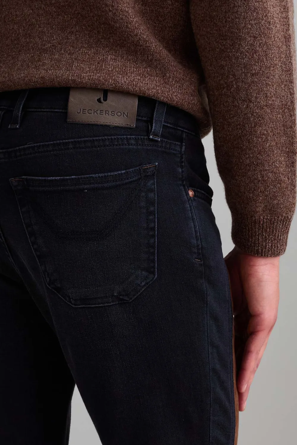Jeckerson John jeans zwart slim fit alcantara