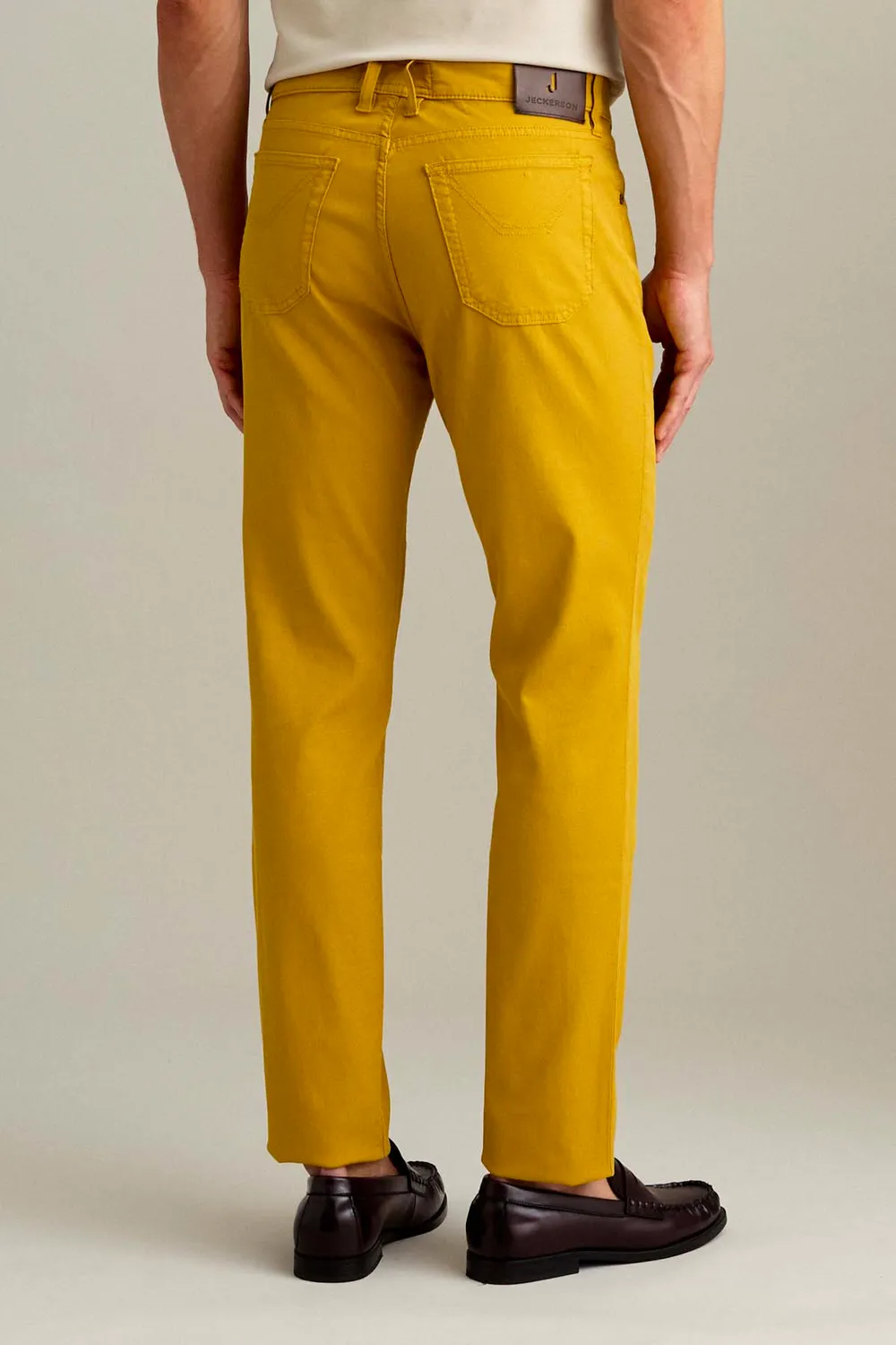 Jeckerson John slim fit broek geel goud katoen