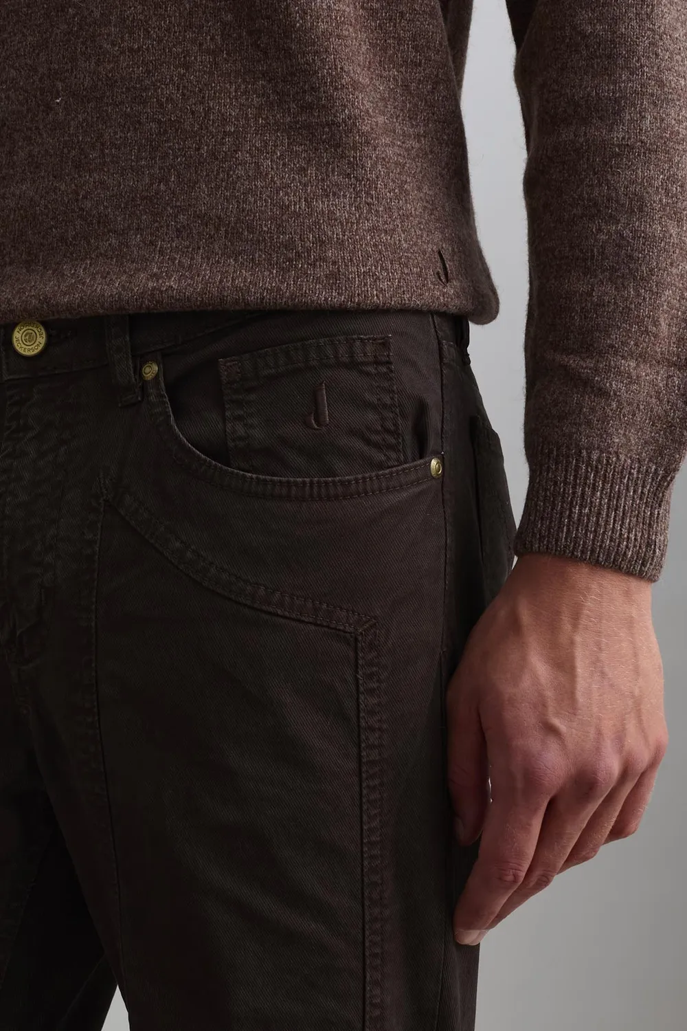 Jeckerson John slim broek donkerbruin katoen