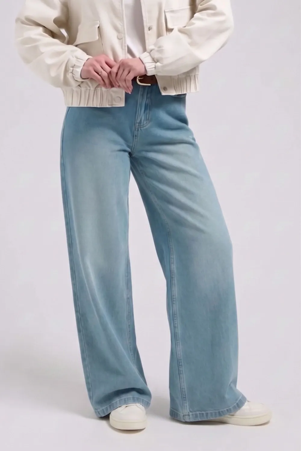 Florez Liv Wide leg jeans Azure Blue wijde pijp
