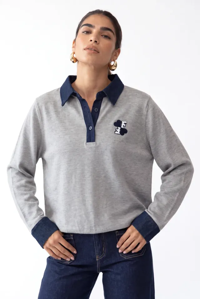 Florez Elison trui grey mellange zachte tricot