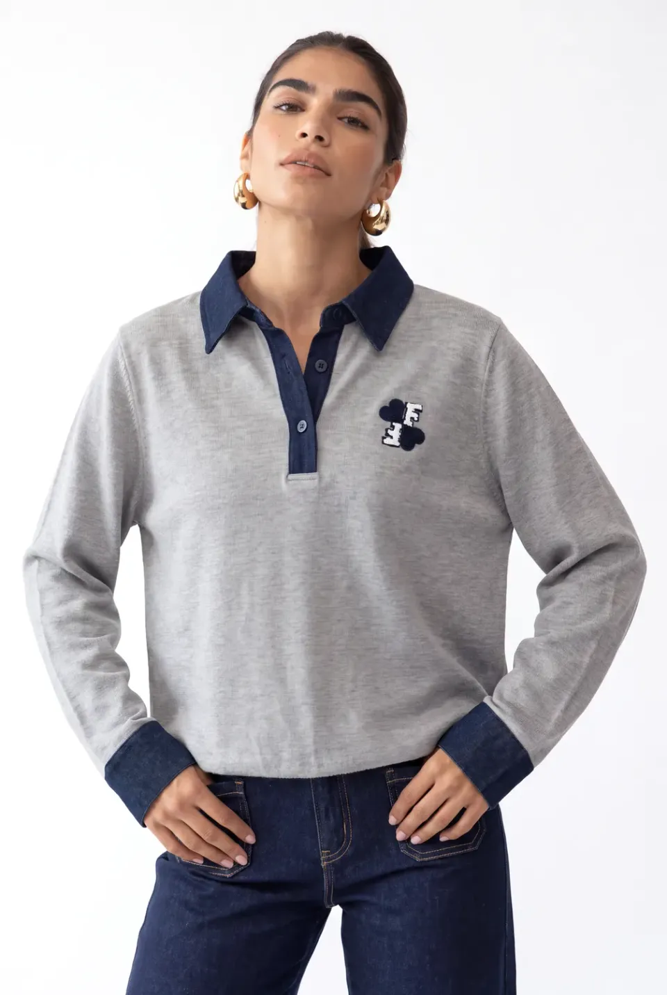 Florez Elison trui grey mellange zachte tricot