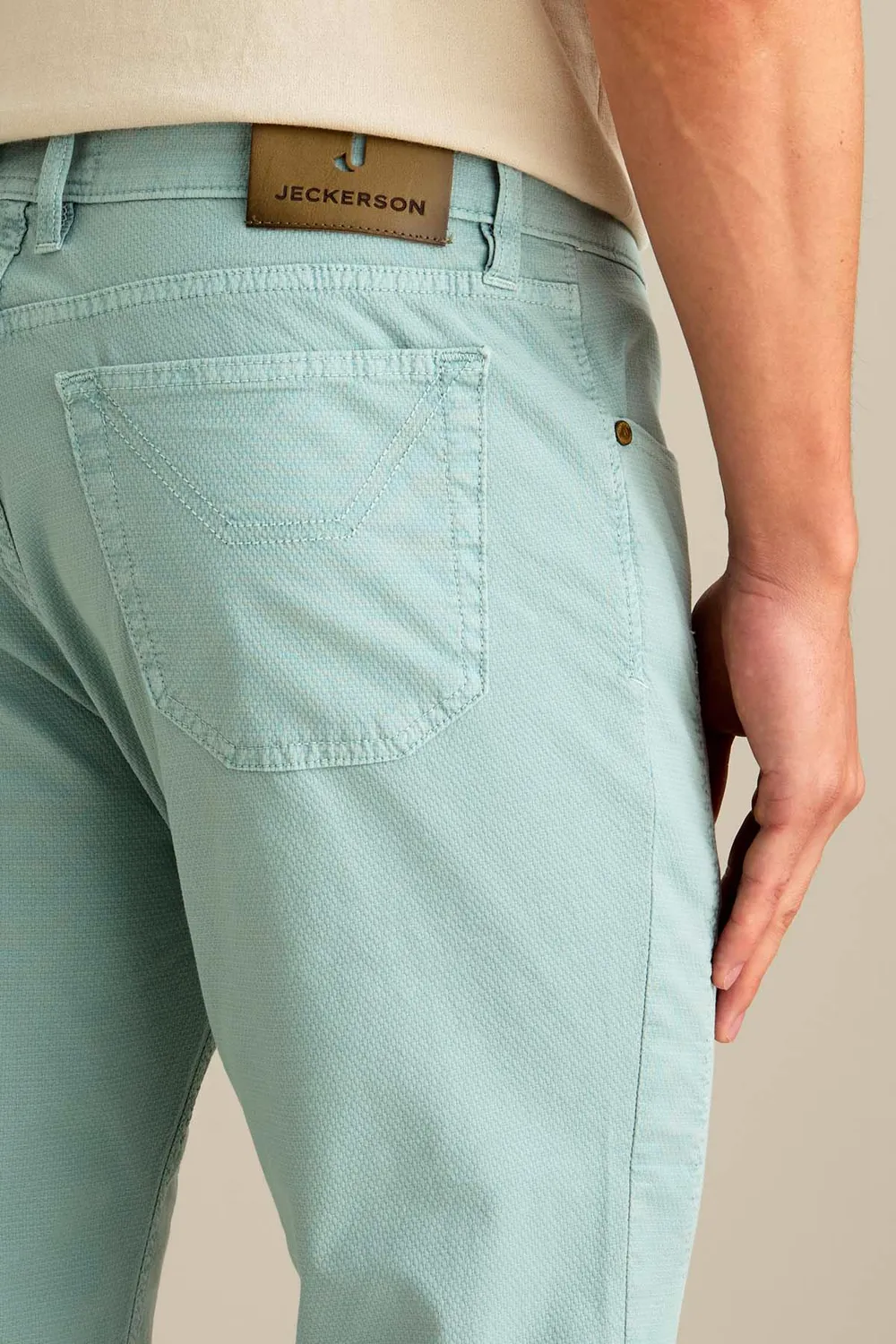 Jeckerson John Toppa broek groen katoen slim fit