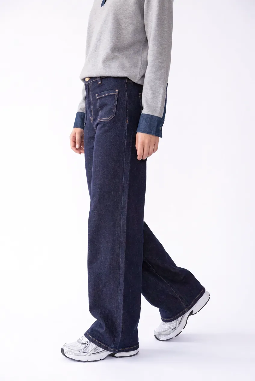 Florez Lucia Jeans Rins blue straight tabacco