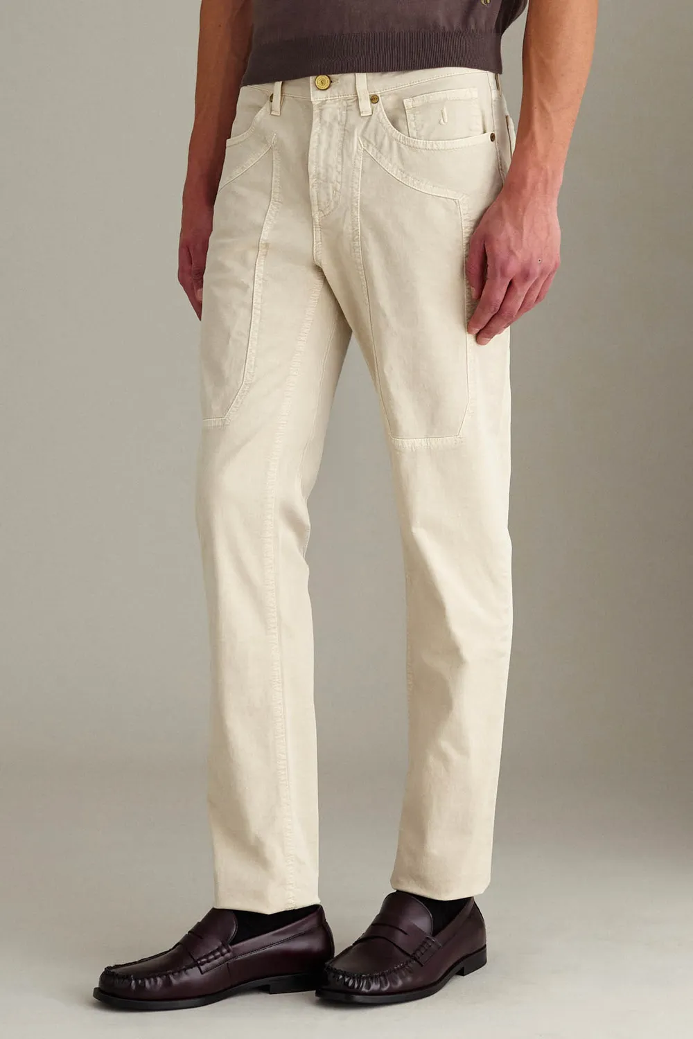Jeckerson John Slim Fit Broek Melkwit Gabardine