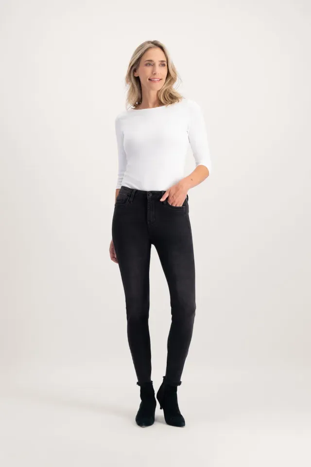 Florez Bobbi Slim Fit jeans Black stretch zwart