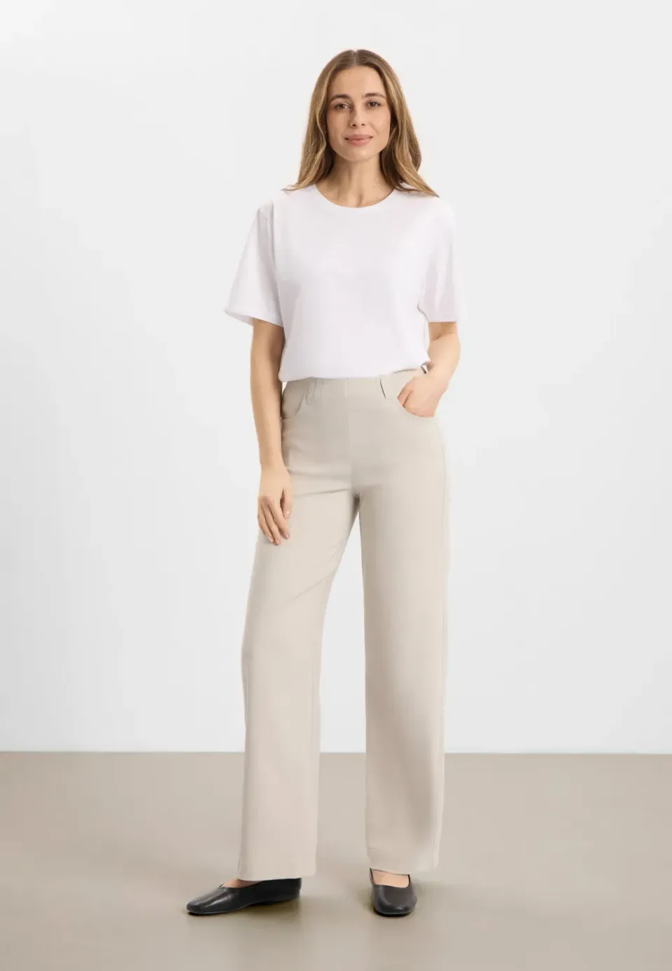 Laurie Donna Loose ML damesbroek grey sand luchtig