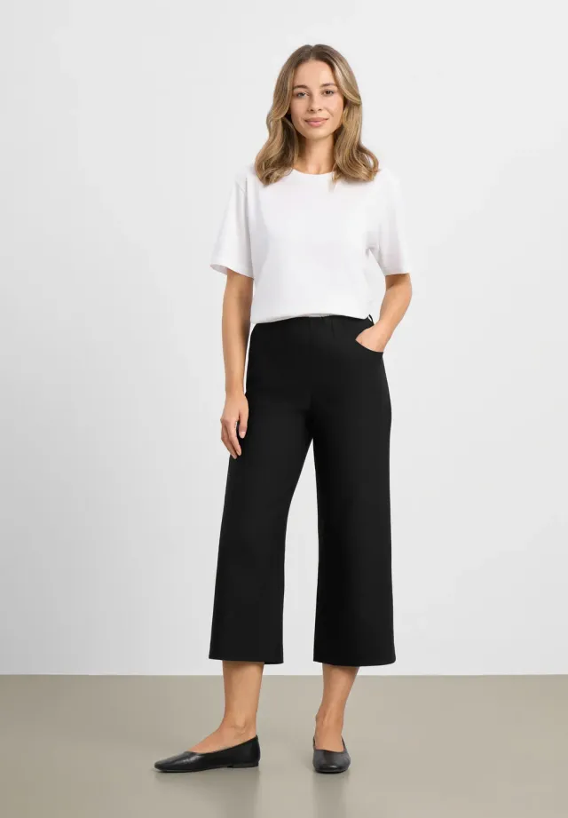 Laurie Donna Loose Crop damesbroek Black cropped stretch