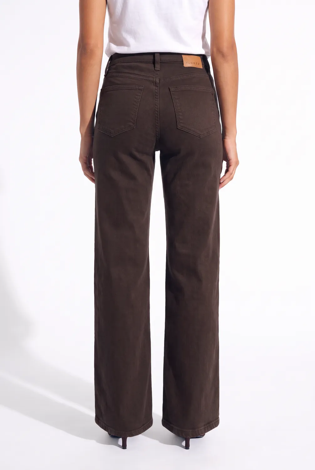 Florez Sophie Straight jeans Dark Brown mid-waist