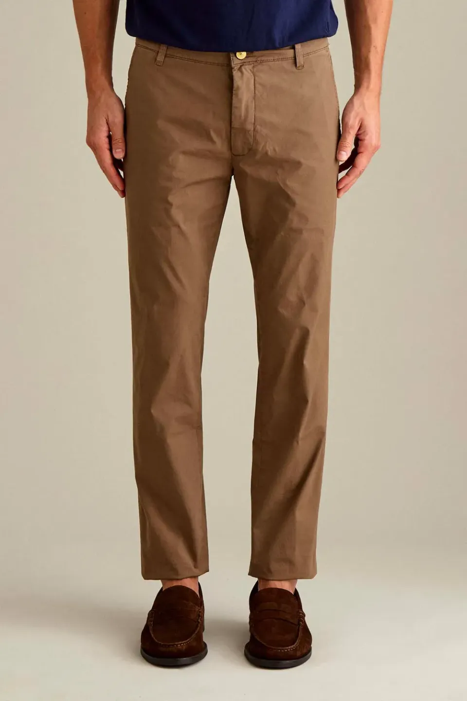 Jeckerson Jack chino katoen slim fit lichtbruin