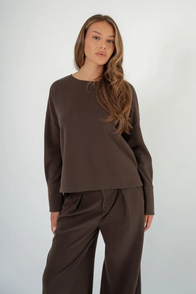 Corel Livia longsleeve top boxy zwart