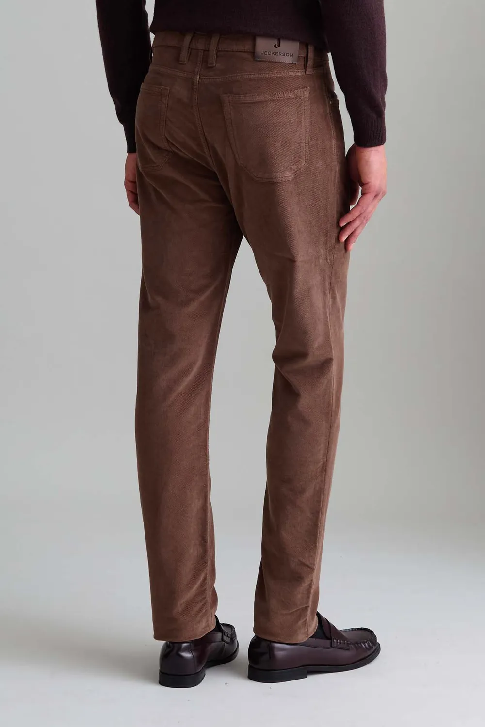 Jeckerson Jordan ribfluwelen broek lichtbruin slim fit