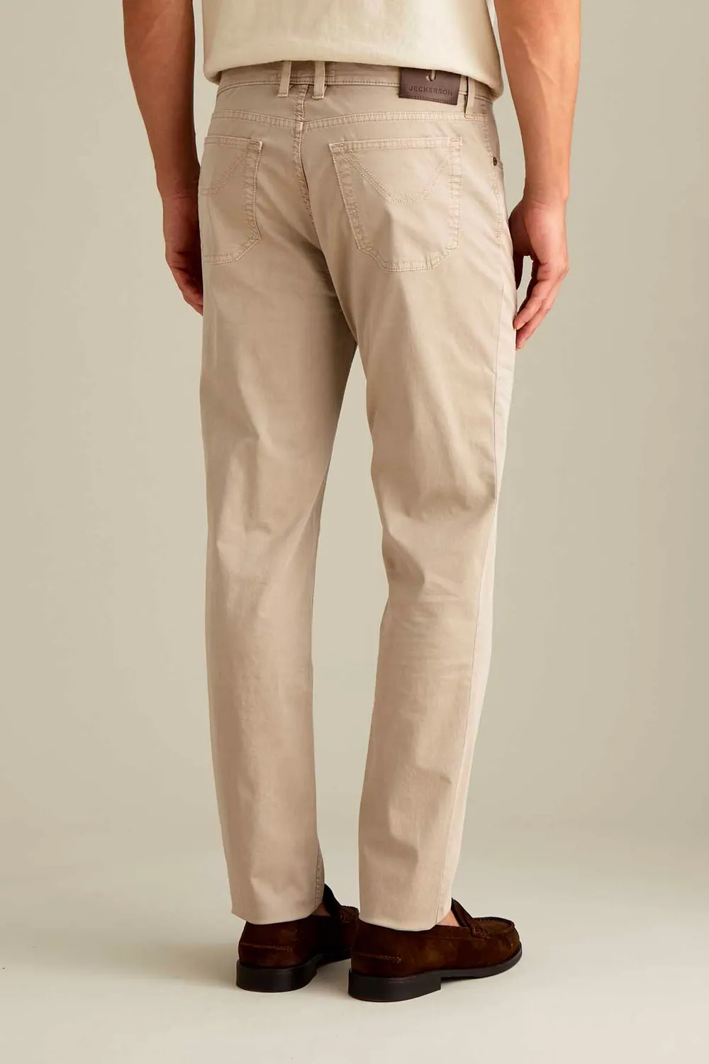 Jeckerson John broek beige slim fit katoen