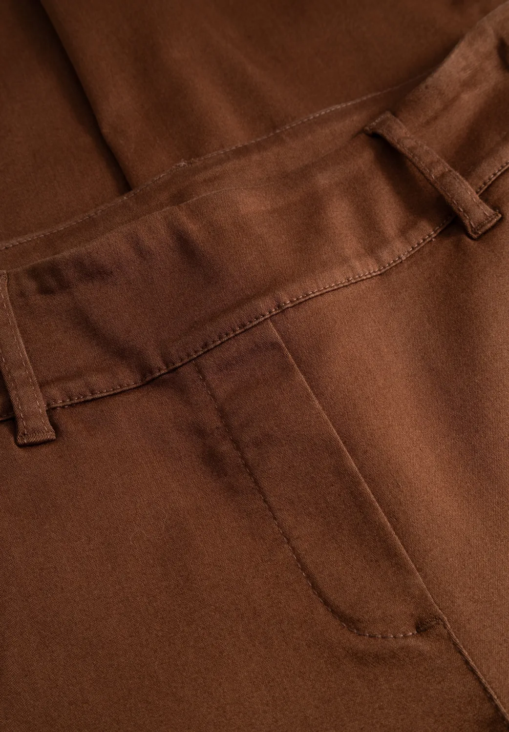 Laurie Gwen Straight ML broek Downtown Brown satijn