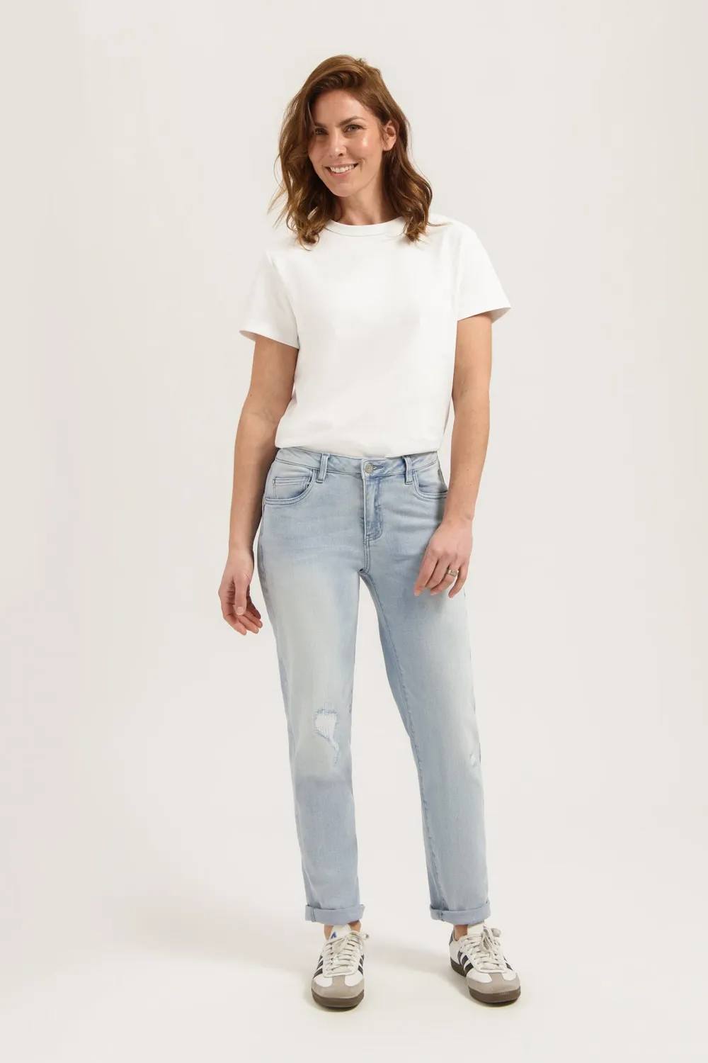 Florez Royal Mom Fit jeans la blue middelhoog