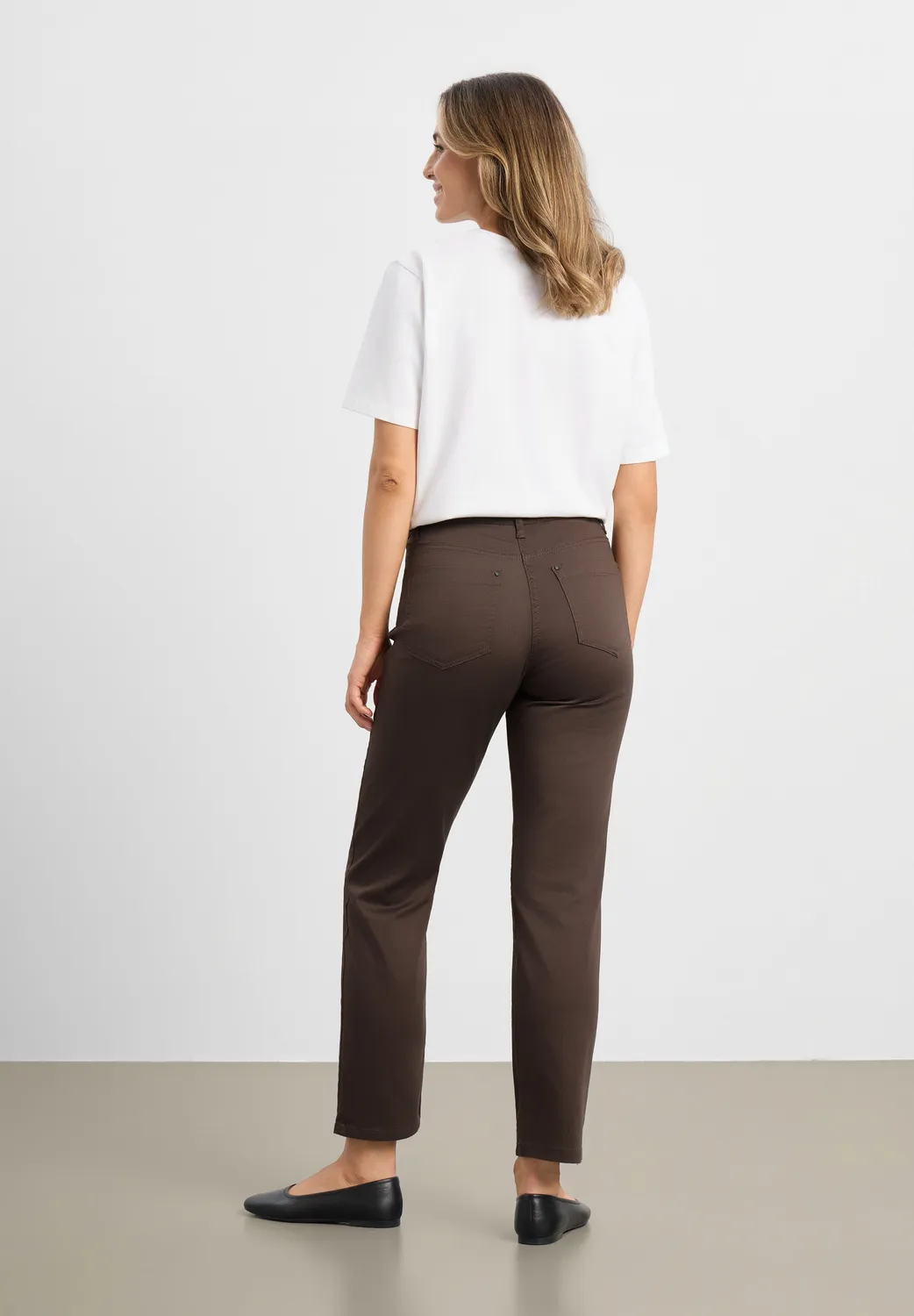 Laurie Charlotte Regular SL broek brown stretch