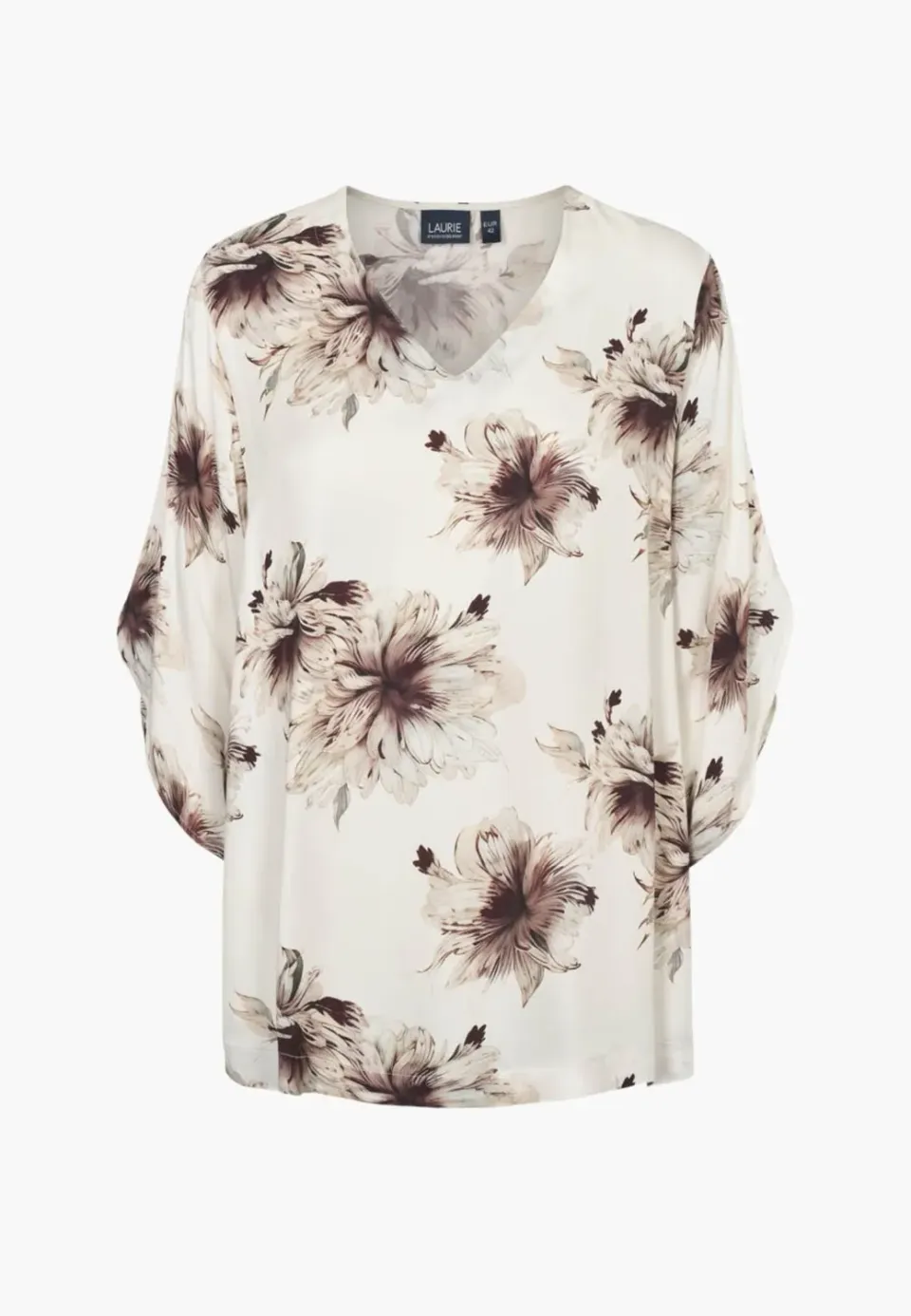 Laurie Nelly blouse Bloom Plum 3/4 mouw viscose