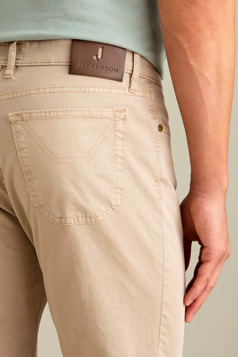 Jeckerson Jordan Slim Fit Broek Beige Cement Katoen