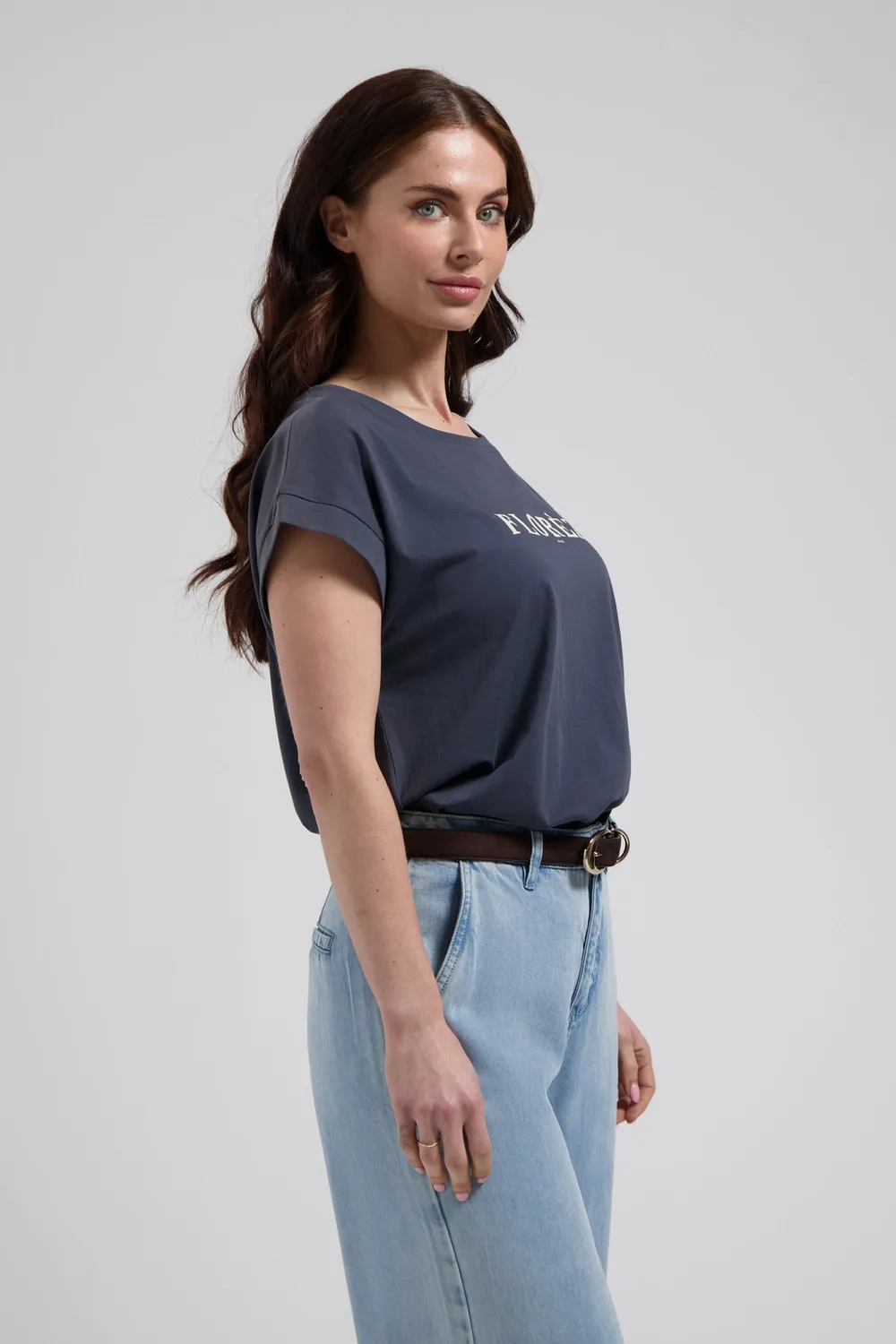 Florez Fien T-shirt Navy Blue katoenmix