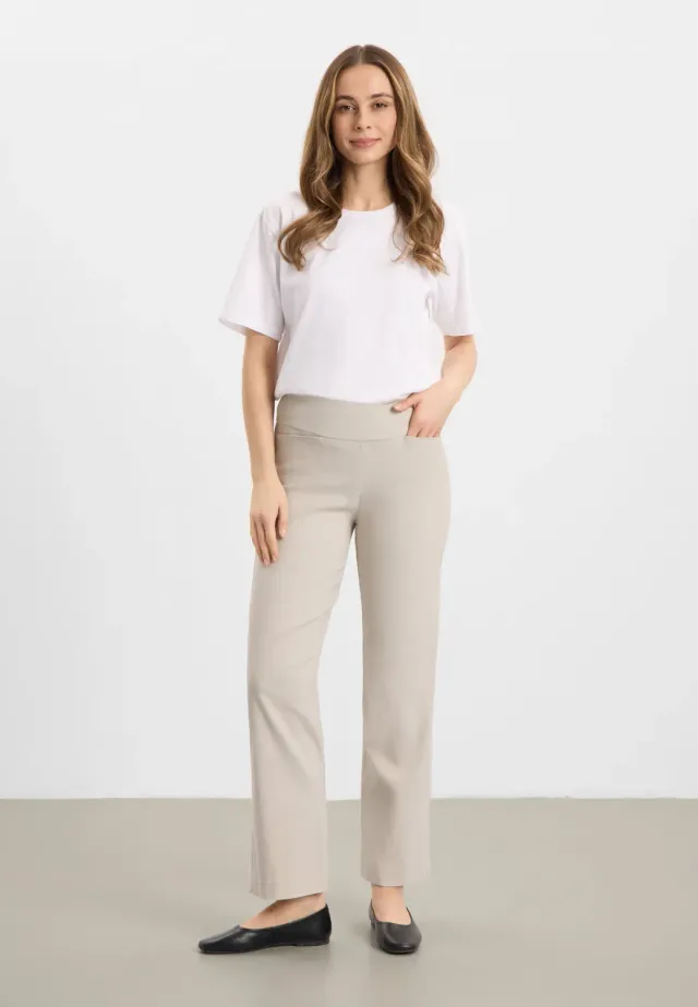 Laurie Thea Straight SL broek grey sand korte lengte