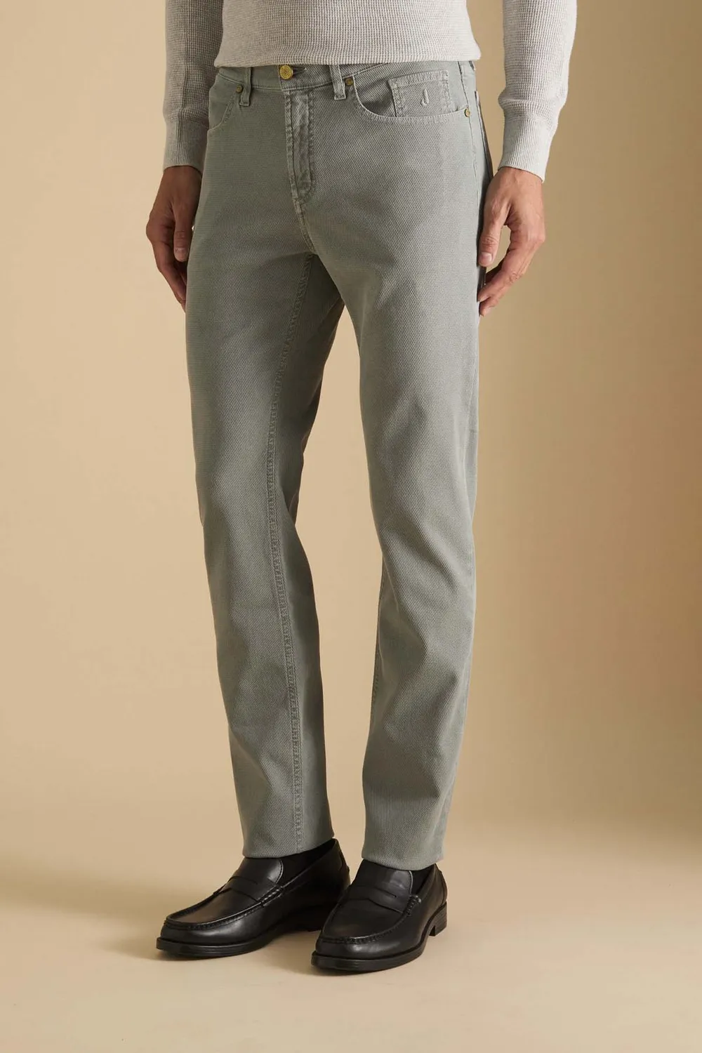 Jeckerson Jordan slim fit broek lichtgrijs katoen