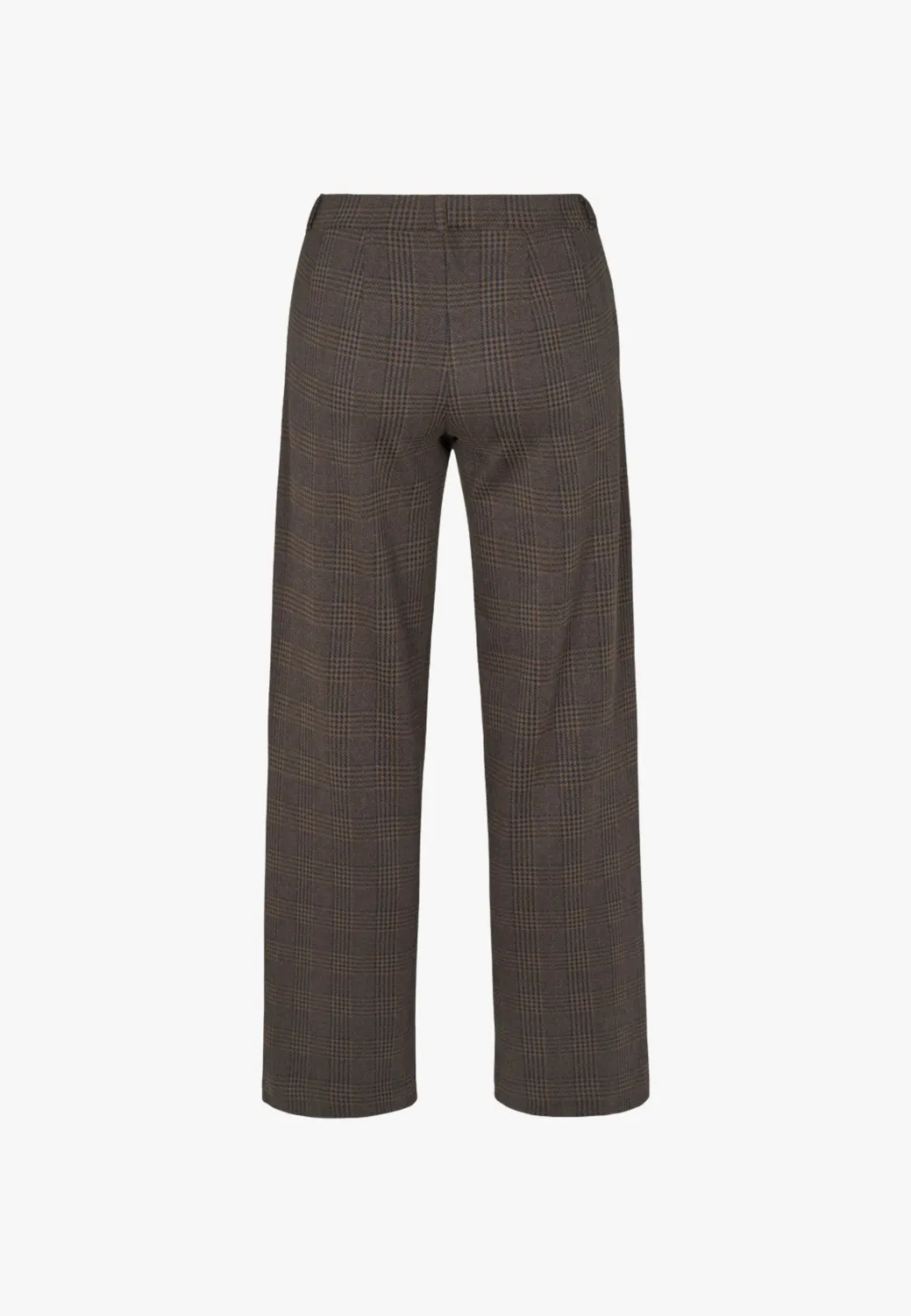 Donna Loose broek brown navy check viscose