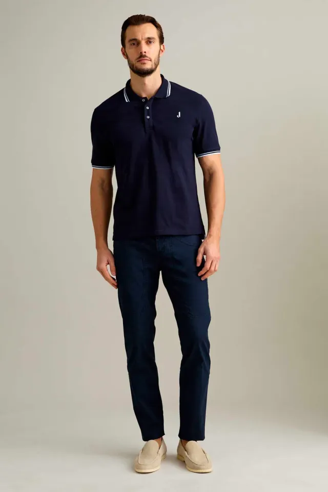 Jeckerson Polo Piquet Korte Mouw Donkerblauw Katoen