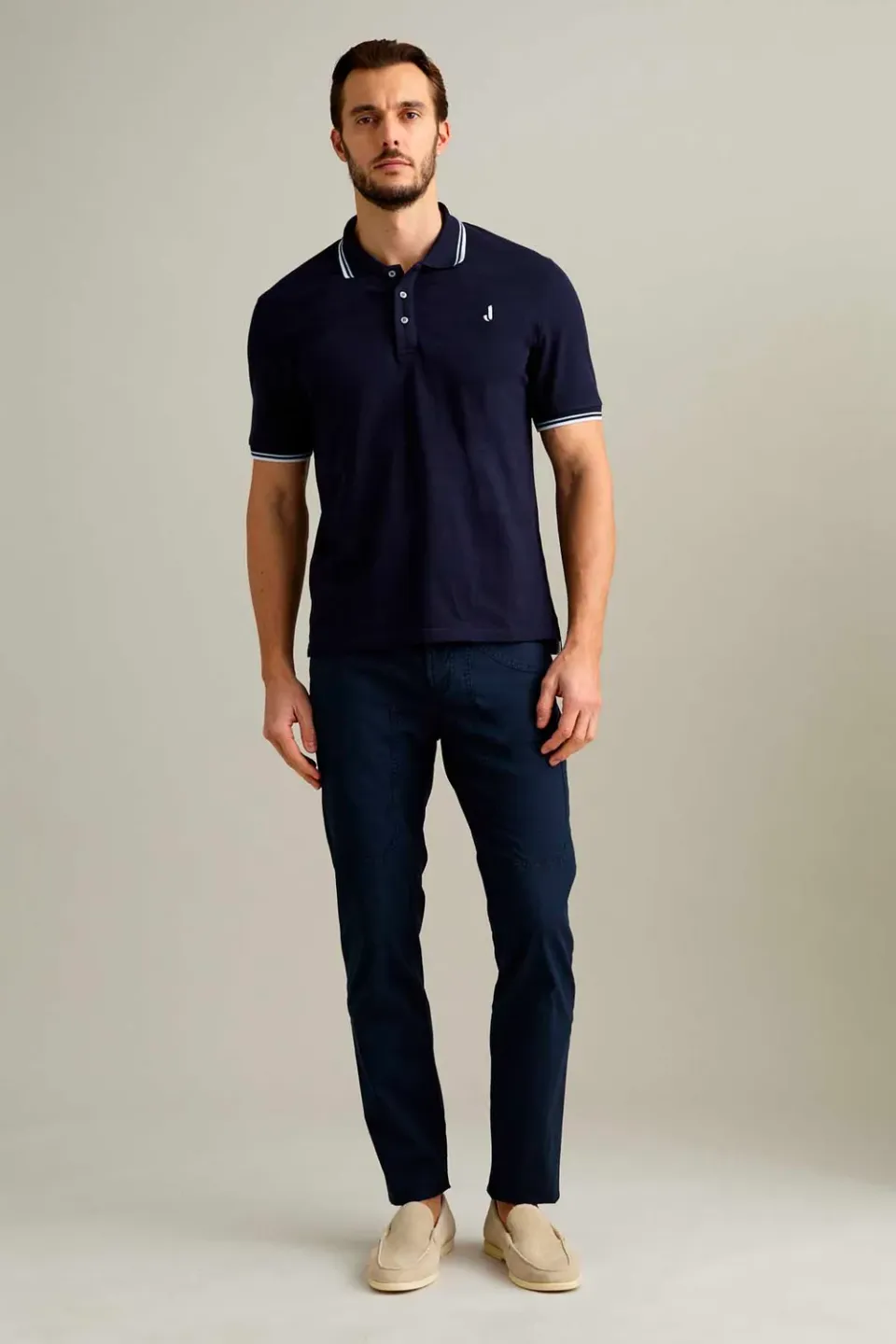 Jeckerson Polo Piquet Korte Mouw Donkerblauw Katoen