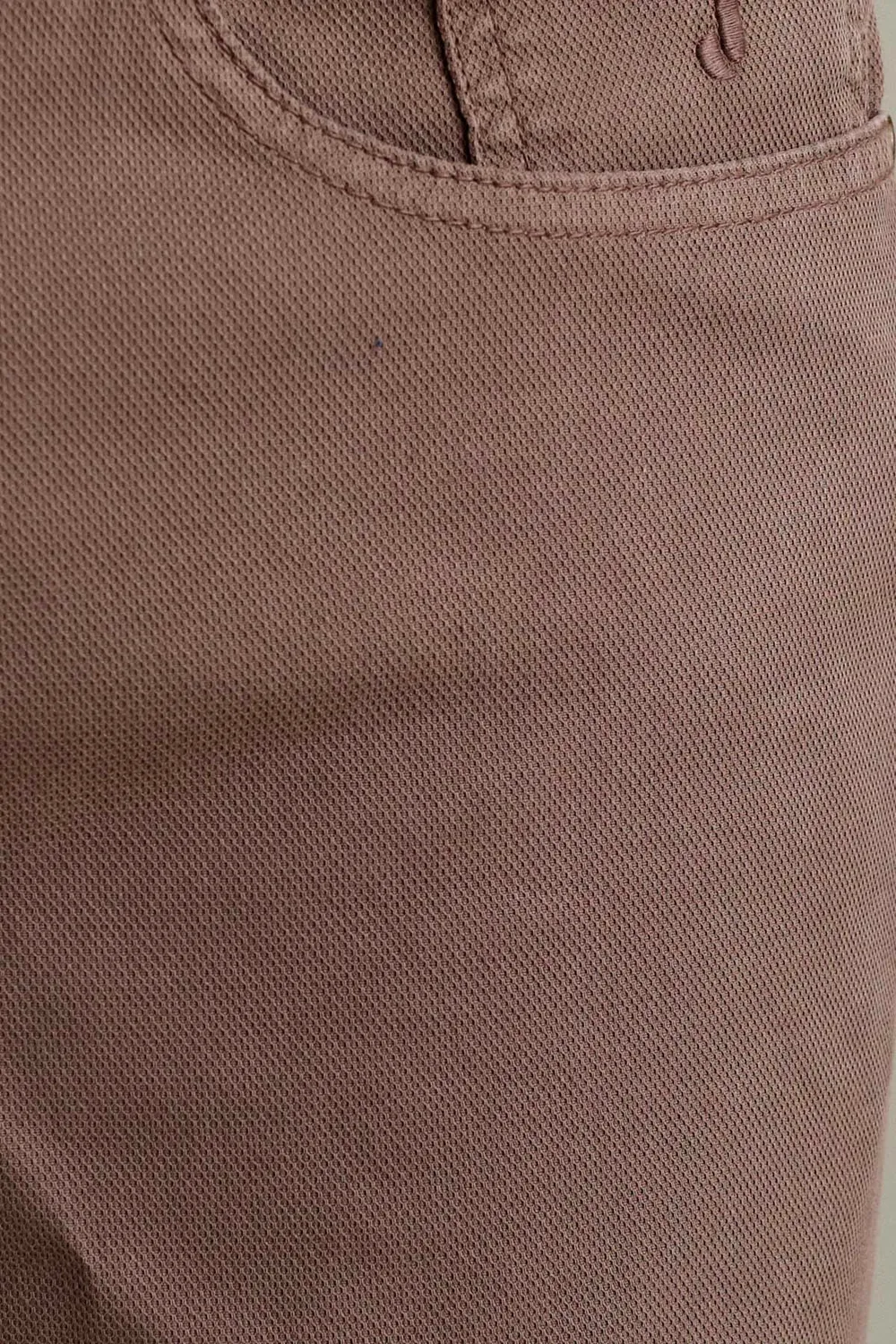Jeckerson Jordan broek bruin chocola slim fit katoen honingraat