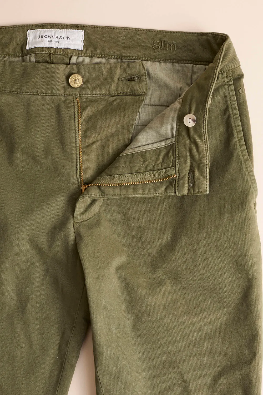 Jeckerson Jack slim fit chino groen ruit