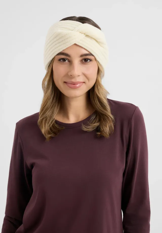 Laurie hoofdband haarband latte wol one size