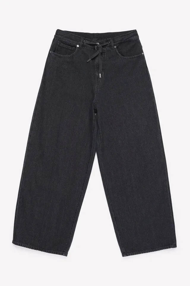 Nine In The Morning Elvia palazzo jeans donkergrijs dames