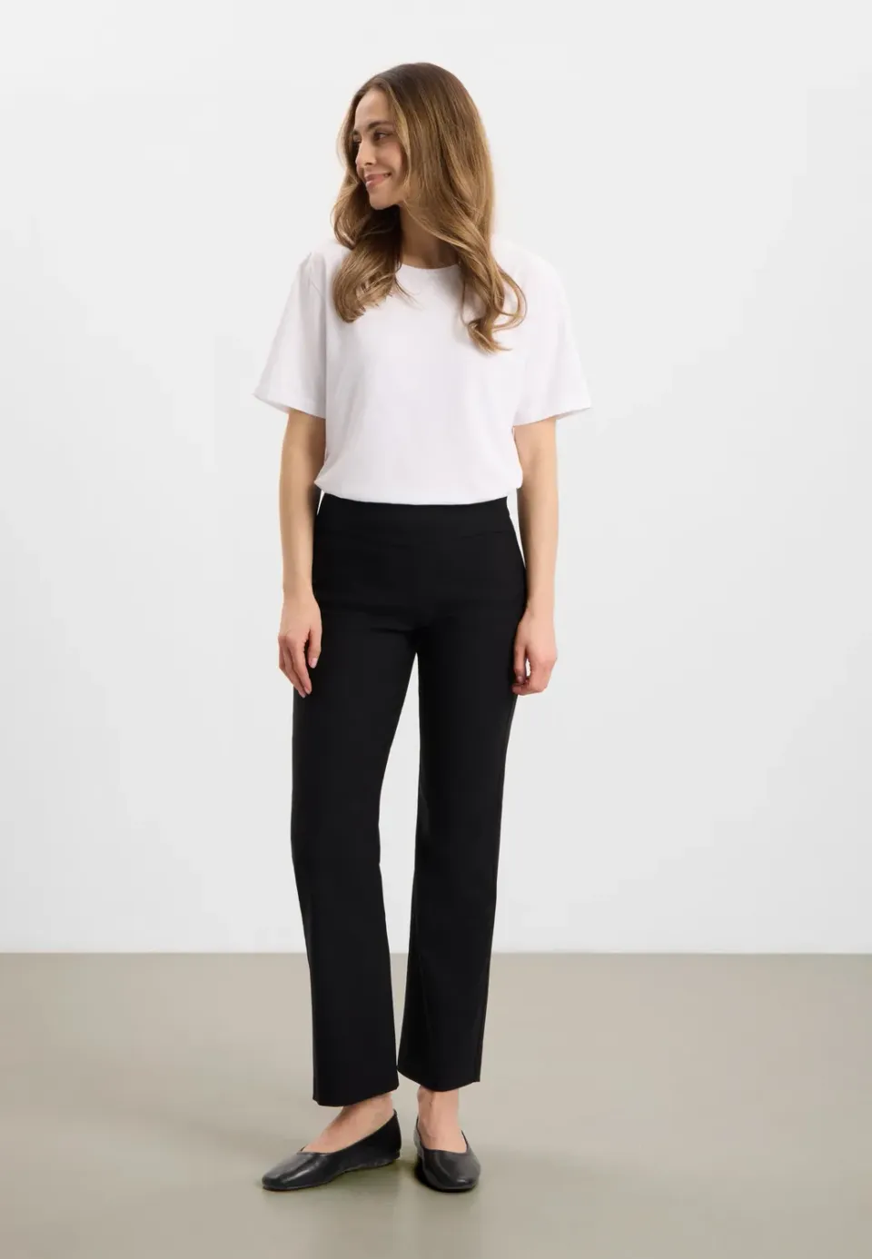 Laurie Thea Straight SL broek Black hoge taille