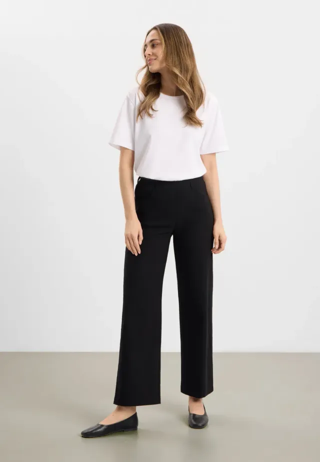 Laurie Donna Loose SL broek zwart wijd
