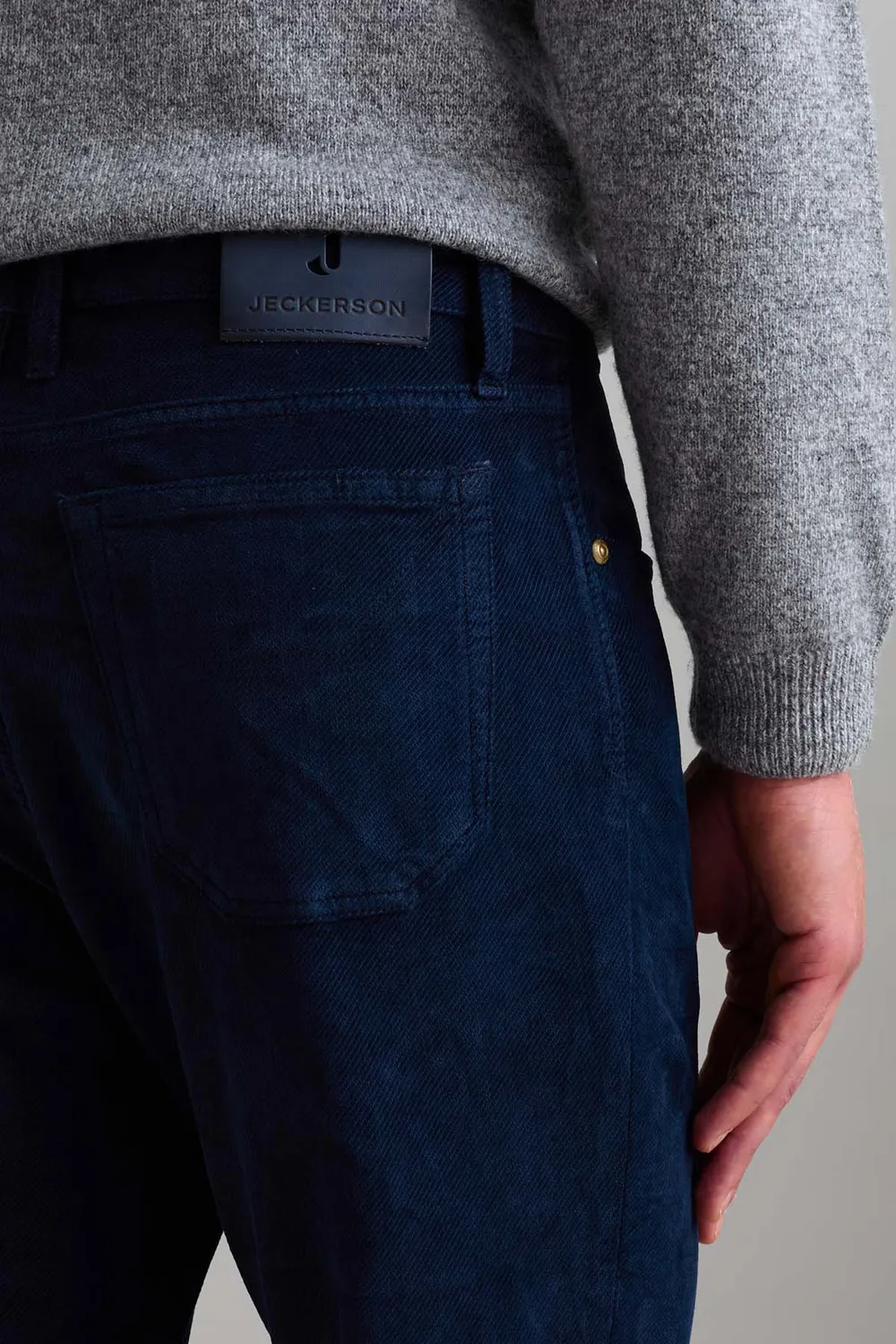 Jeckerson Jordan slim fit ribfluwelen broek blauw