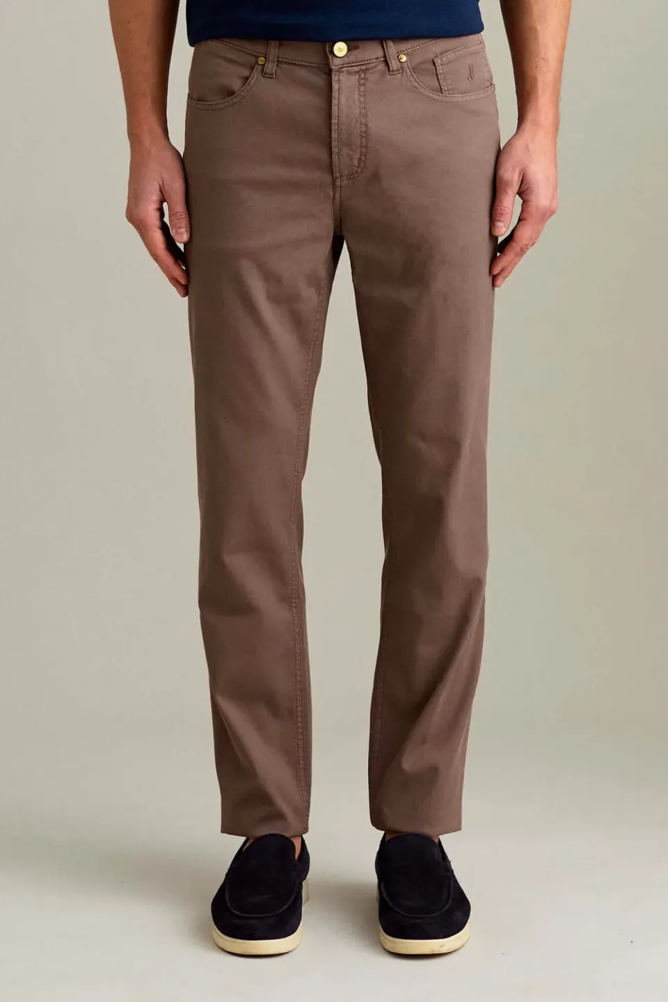 Jeckerson Jordan broek bruin chocola slim fit katoen honingraat
