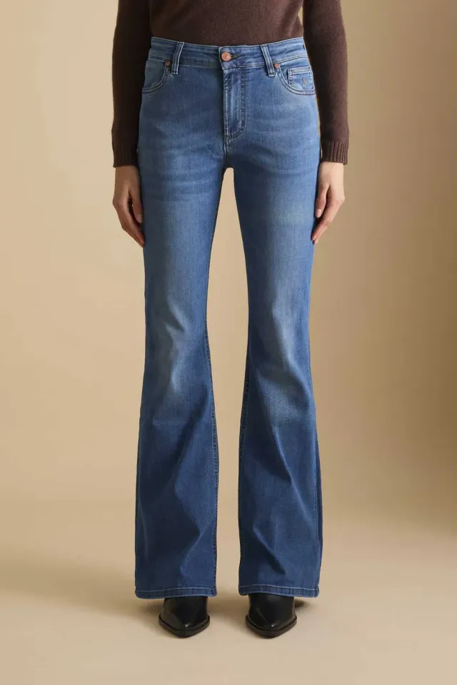 Jeckerson Jennifer flared jeans medio blauw stretch