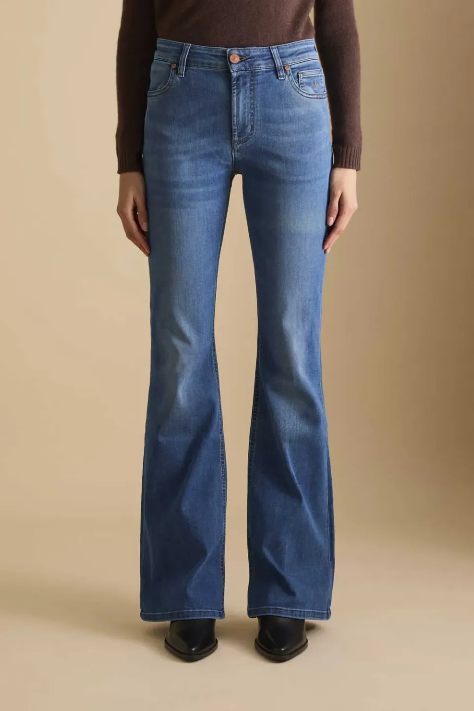 Jeckerson Jennifer flared jeans medio blauw stretch