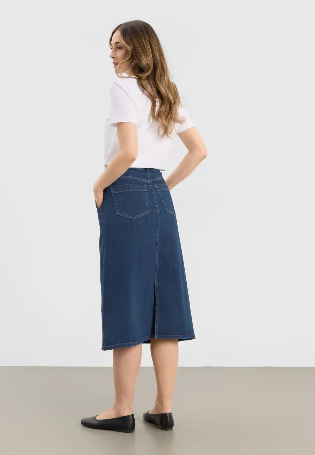 Laurie Aim rok 80 cm blue denim stretch