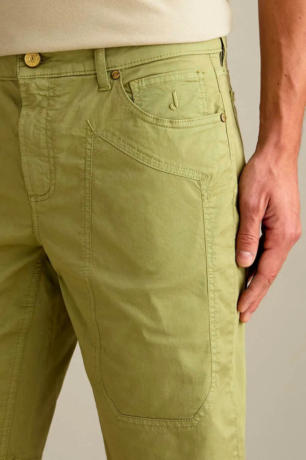 Jeckerson Jayden slim fit bermuda salvia katoen
