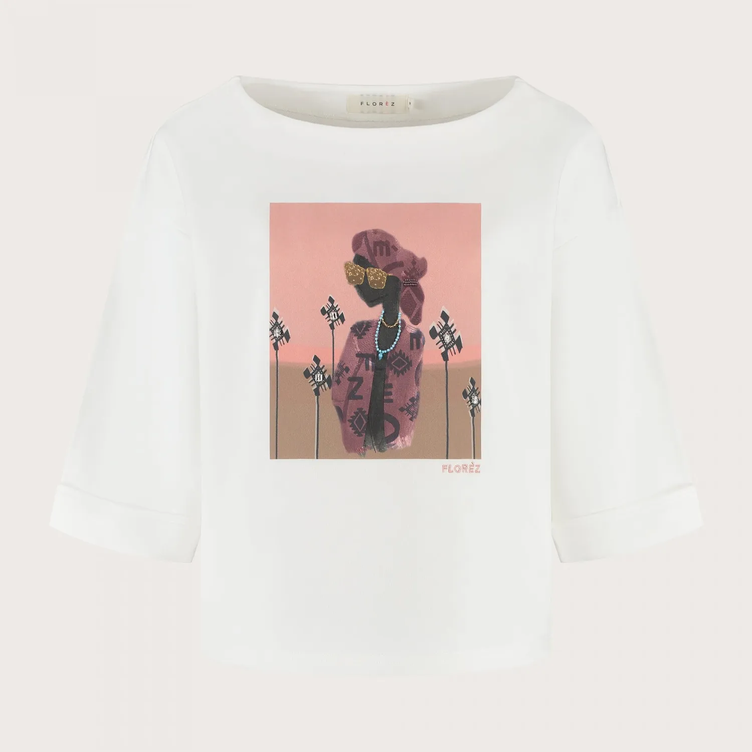 Florez Faith sweater Off White katoen driekwart