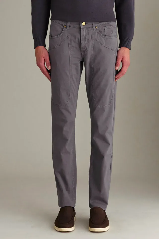 Jeckerson John slim fit broek grijs gabardine