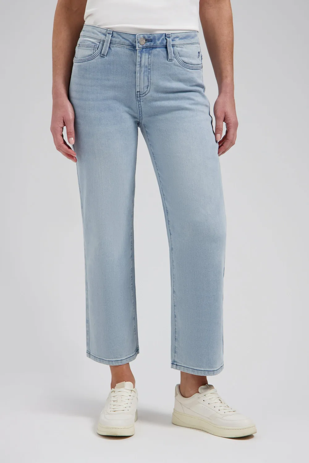 Florez Sophie Straight Cropped jeans lichtblauw