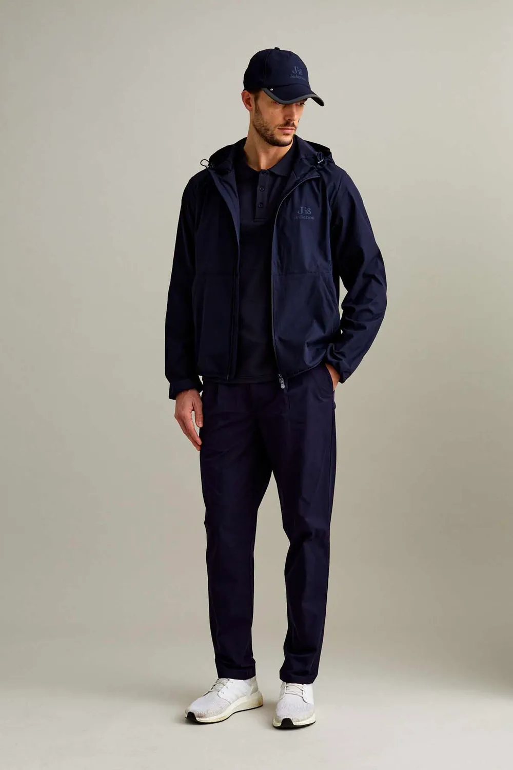 Jeckerson J18 Windjack Donkerblauw Licht Capuchon