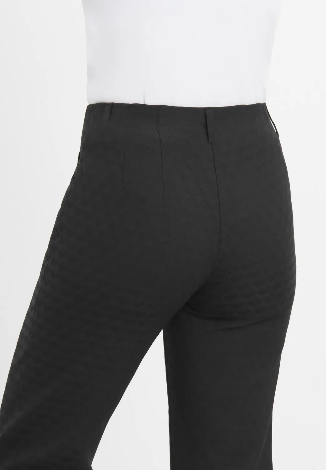Laurie Tracy Straight SL damesbroek Black Jacquard stretch