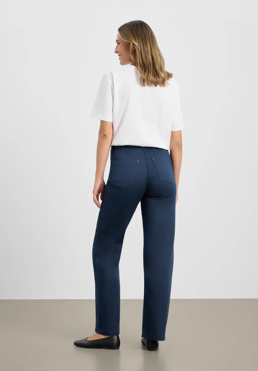 Laurie Amelia Straight ML broek navy stretch