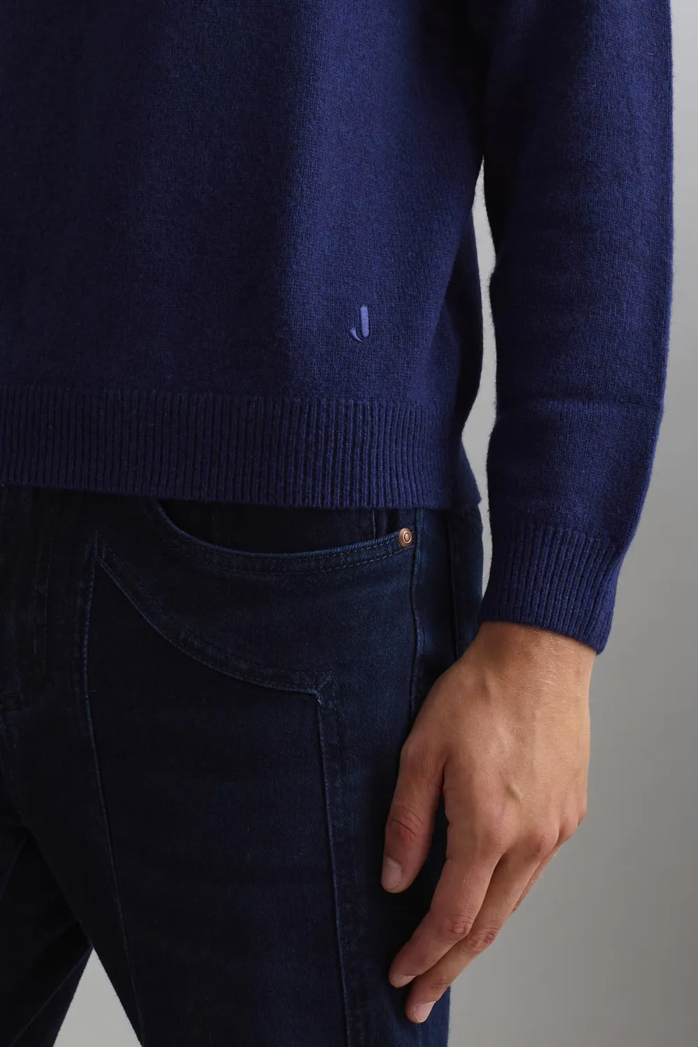 Jeckerson dolcevita coltrui donkerblauw melange wol