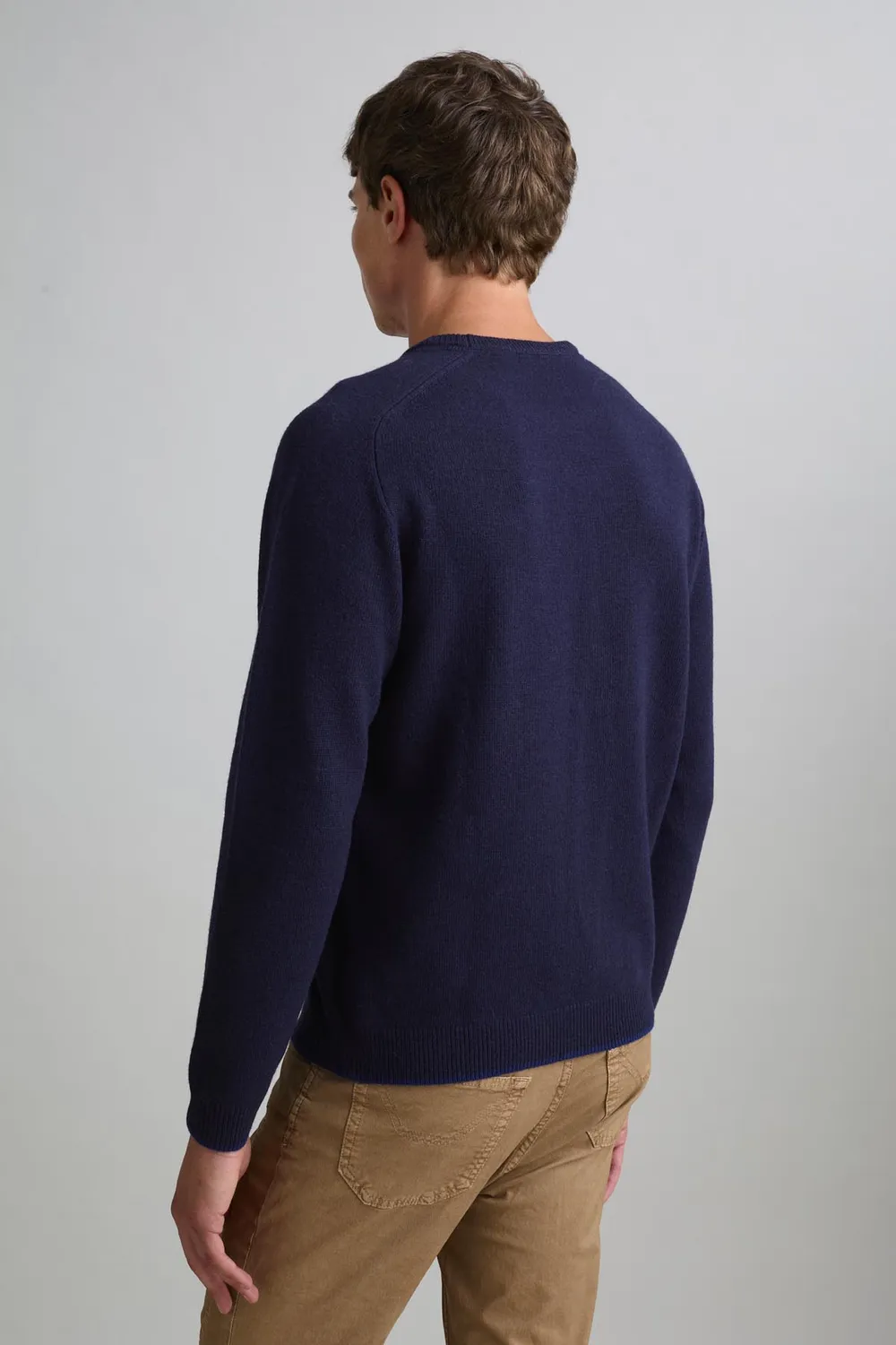 Jeckerson Raglan wollen trui donkerblauw